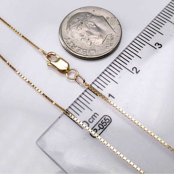 10K Yellow Gold 8” Box Link Bracelet Lobster Clasp .86g - New - Picture 4 of 6